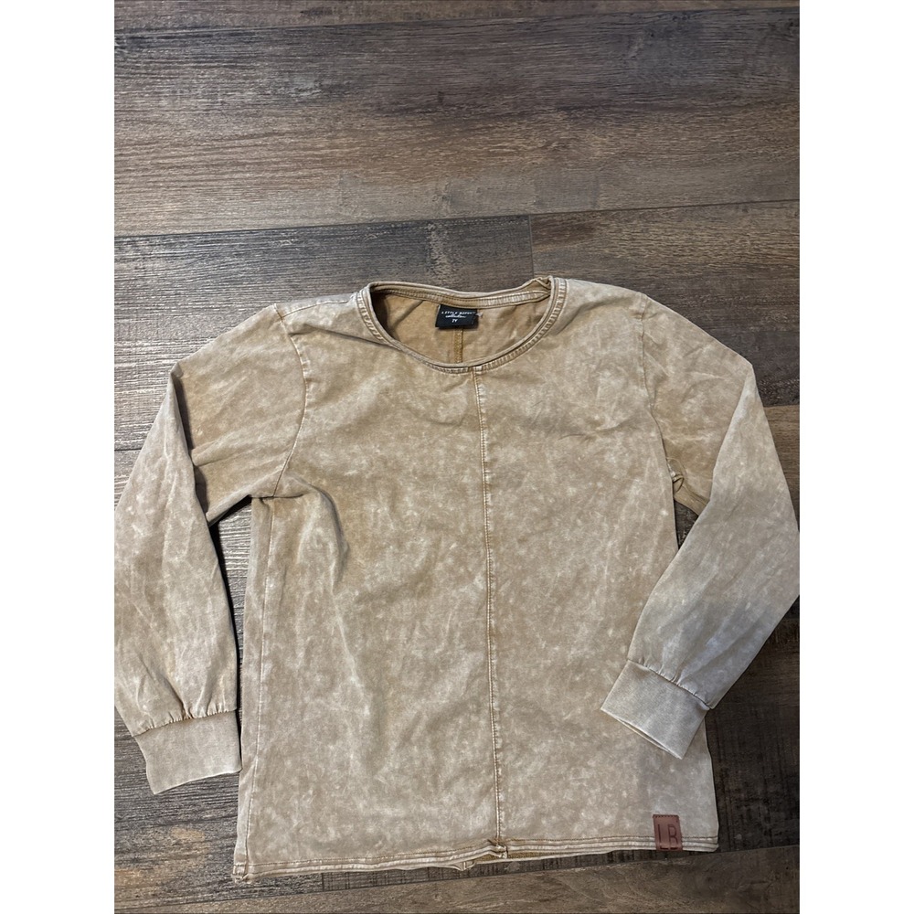 Little Bipsy FAB! Brown Acid Wash Long Sleeve Cotton/Spandex Tee Size 7